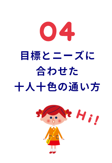 目標とニーズに合わせた十人十色の通い方